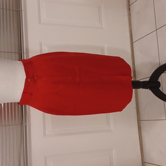 4/$80 Long Red Pencil Skirt - Size 10 - Picture 3 of 6